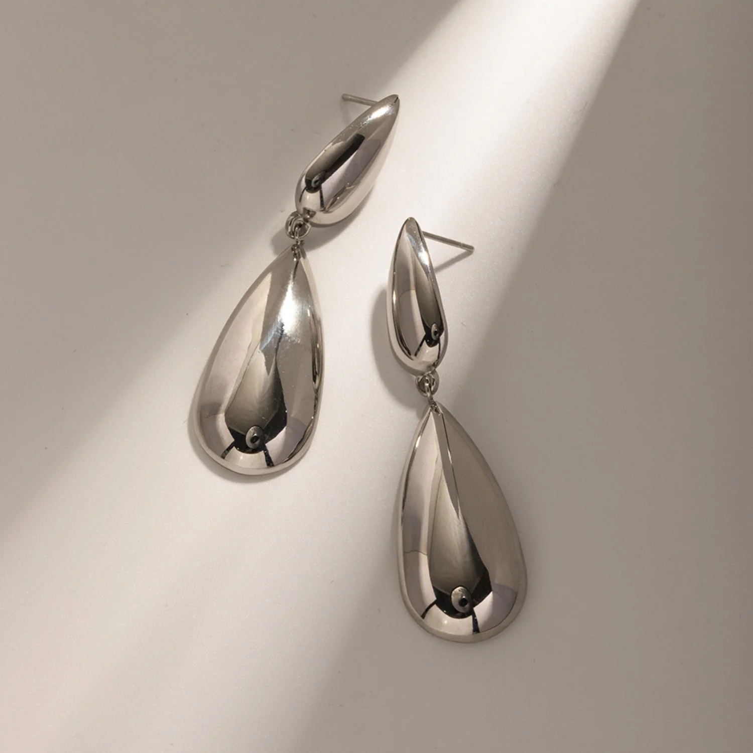 Bethanie | Double Teardrop Earrings - Silver - Image 3