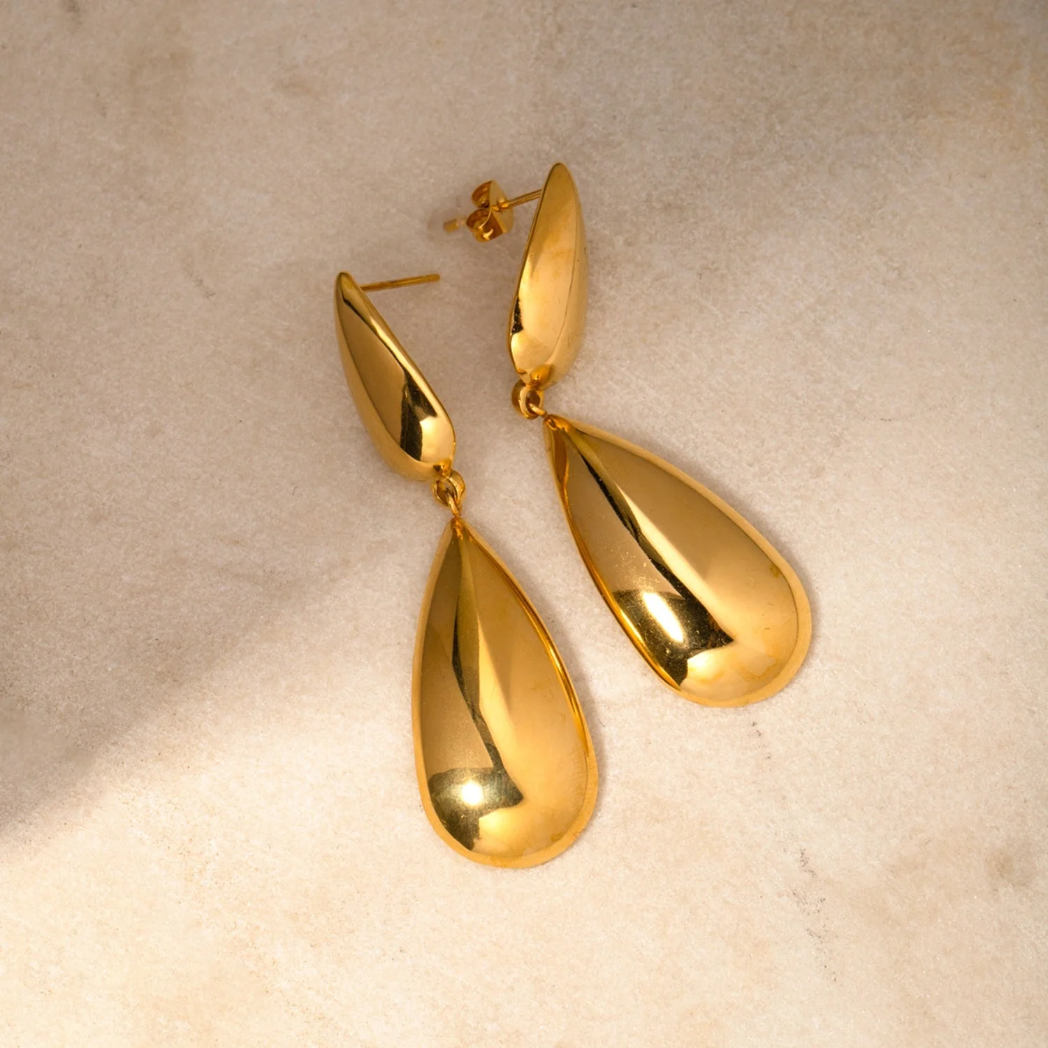 Bethanie | Teardrop Dangle Stud - Gold - Image 4