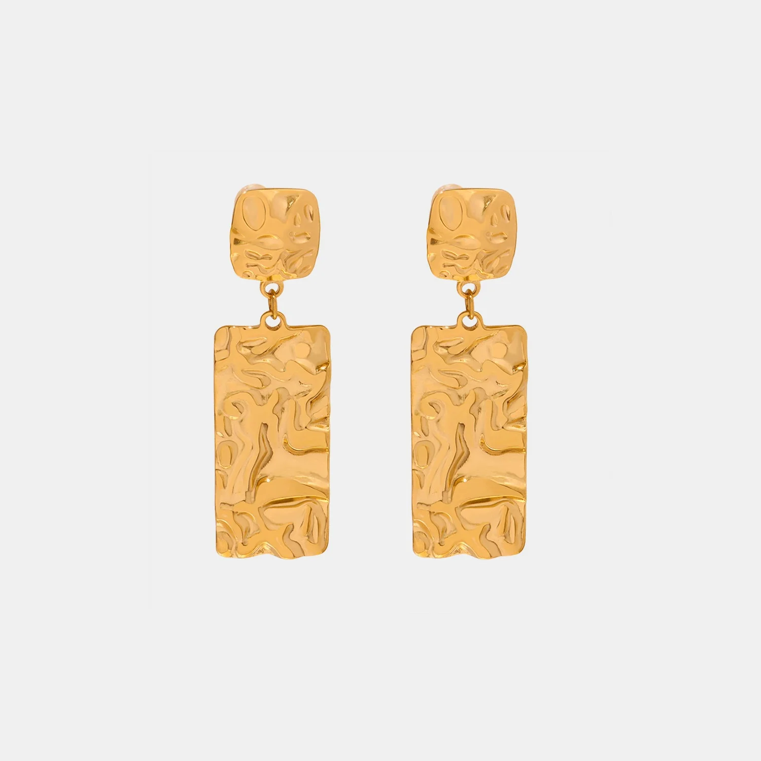 Dianna | Geometric Pattern Drop Stud Earrings - Image 5