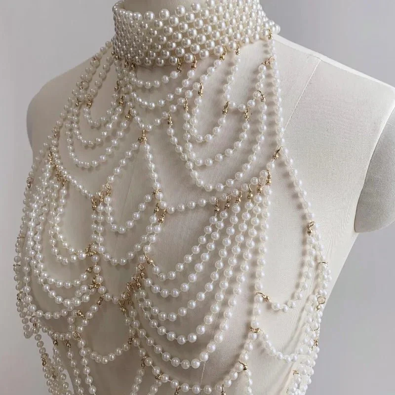 Elara | Pearl and Gold Plated Body Chain - Image 3