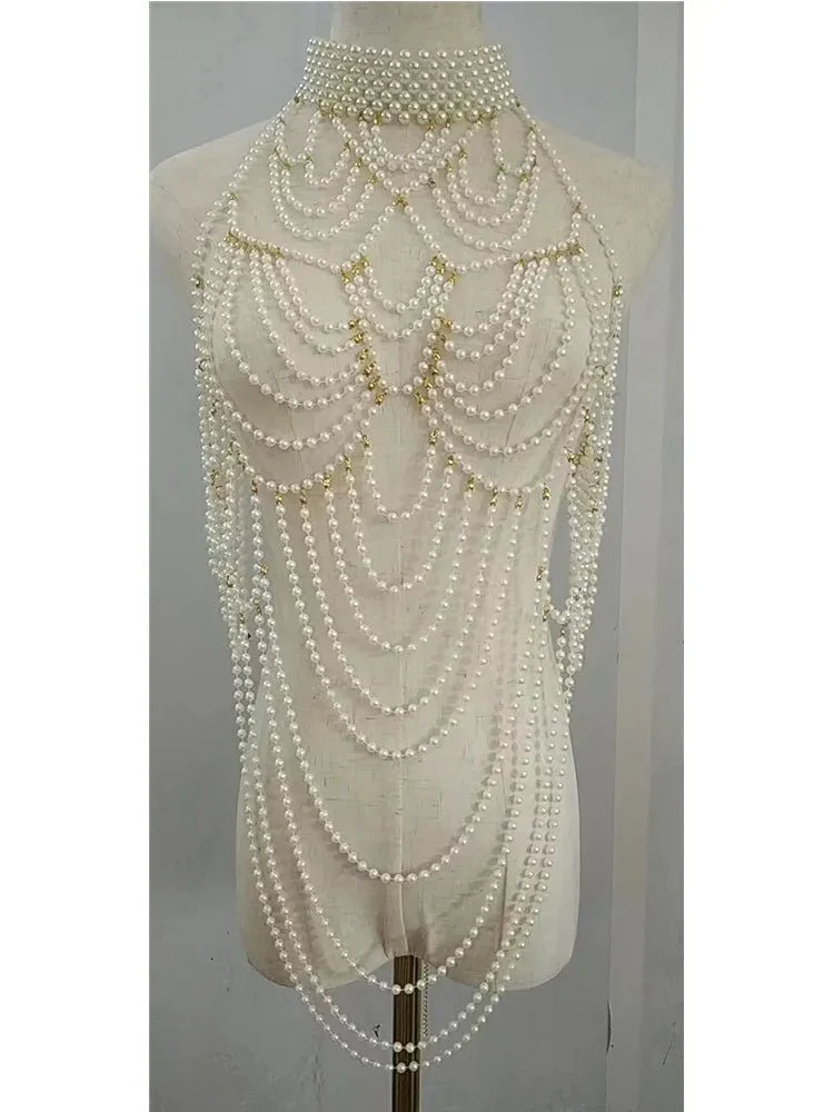 Elara | Pearl and Gold Plated Body Chain - Image 4