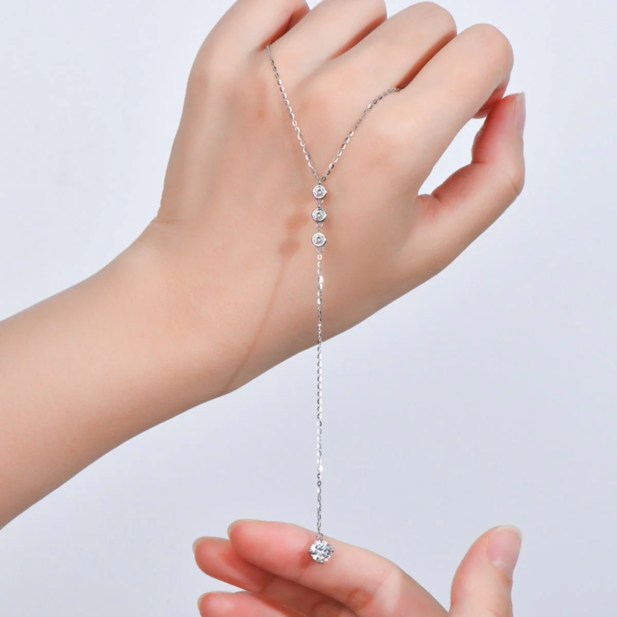 Elise | Moissanite Drop Pendant Necklace - Image 4