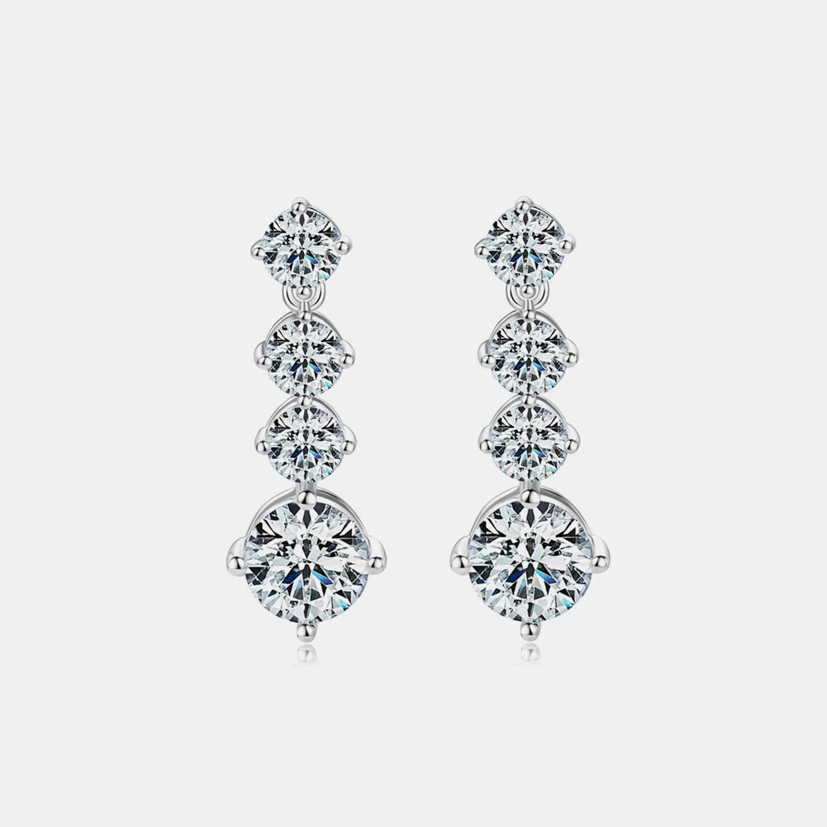 Eliza | 4ct Moissanite Drop Stud Earrings - Image 2
