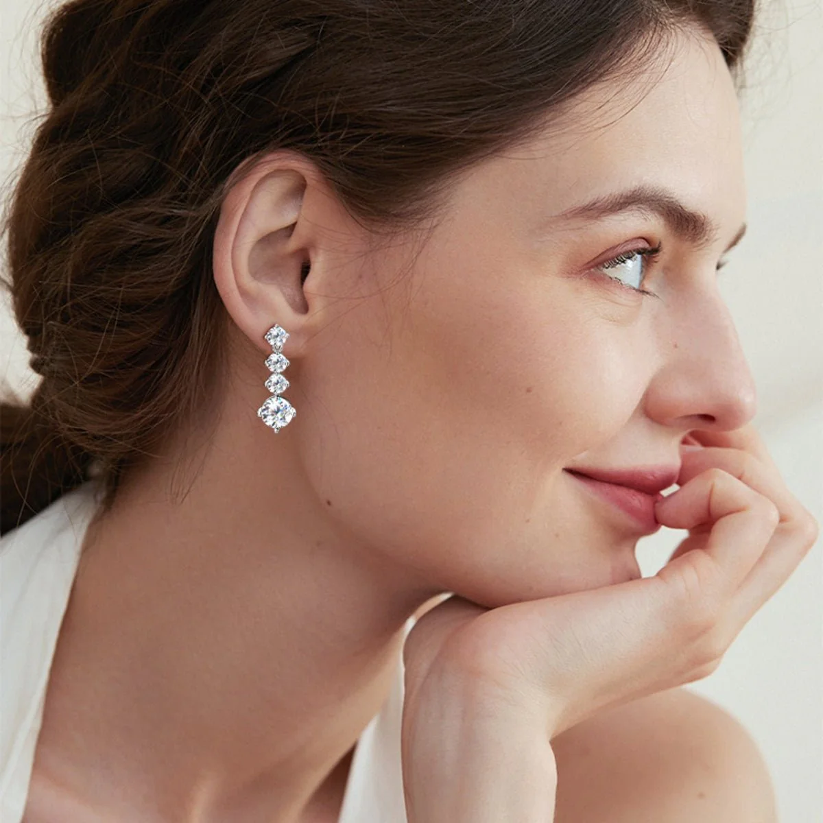 Eliza | 4ct Moissanite Drop Stud Earrings - Image 5