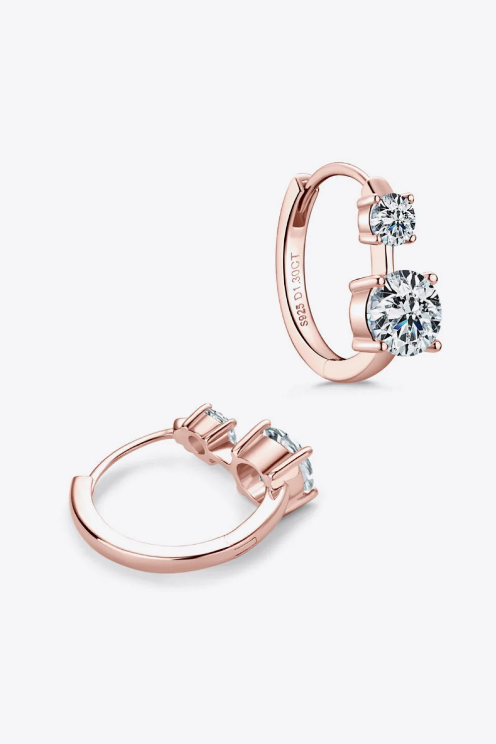 Hayley | Double Drop Moissanite Earrings - Rose Gold