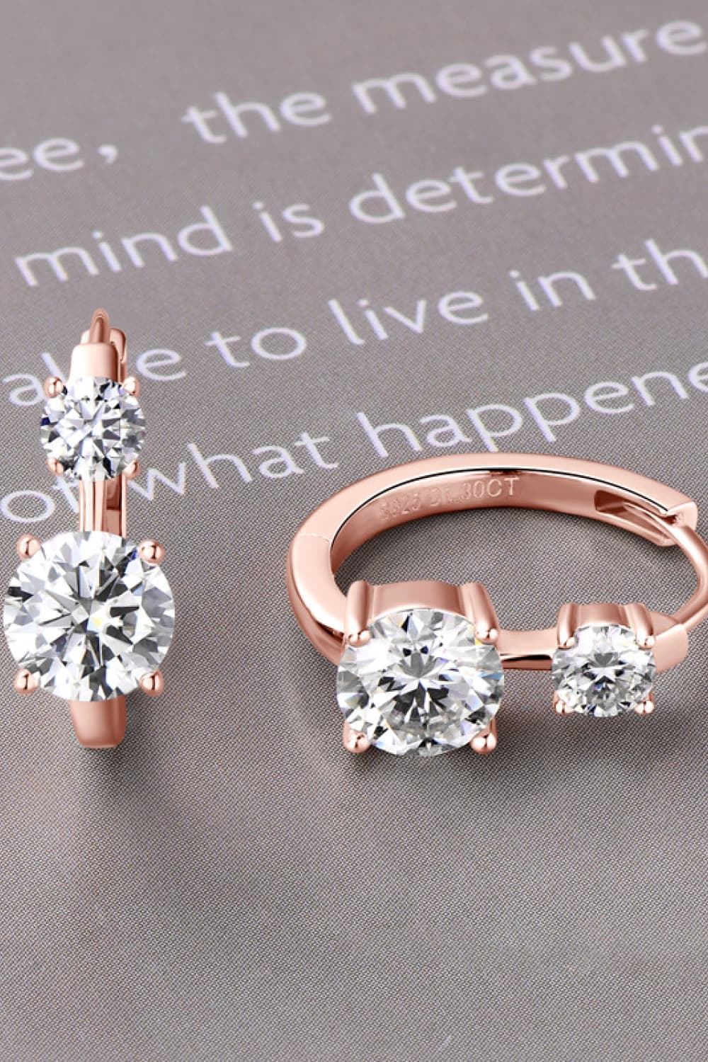Hayley | Double Drop Moissanite Earrings - Rose Gold - Image 2