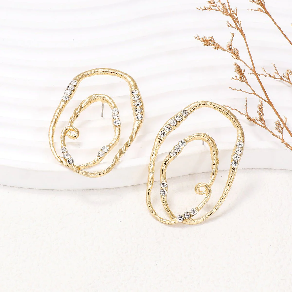 Ivy | Geometric Loop Stud Earrings - Image 3