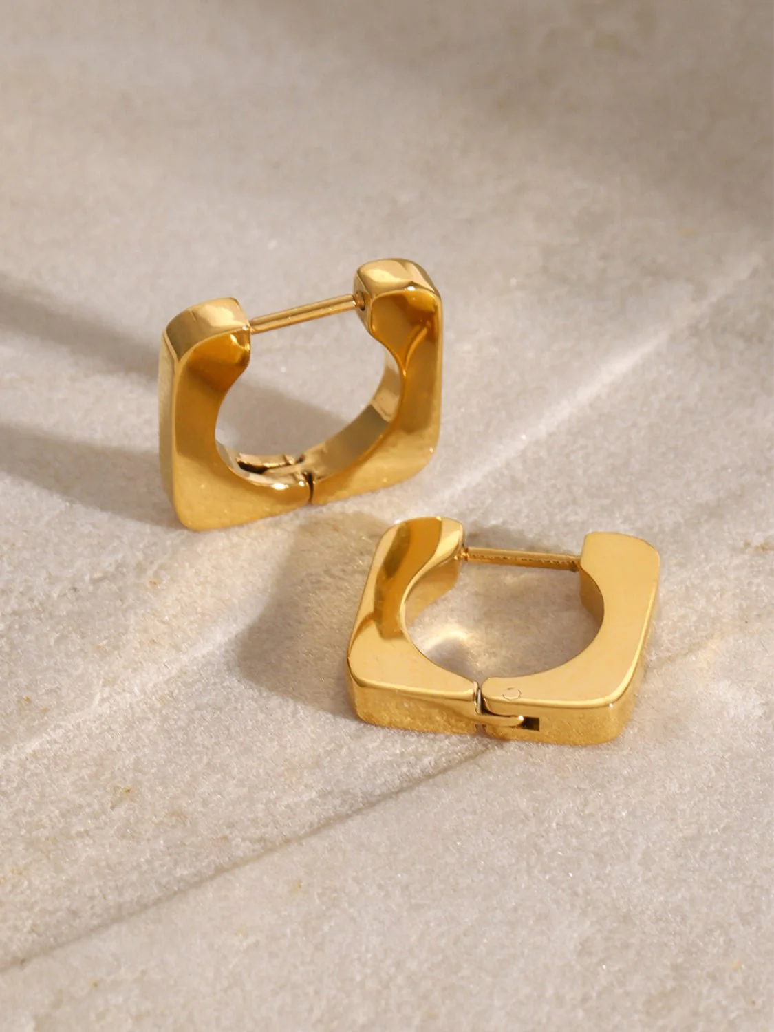 Jessica | Square Huggie Earrings - Gold