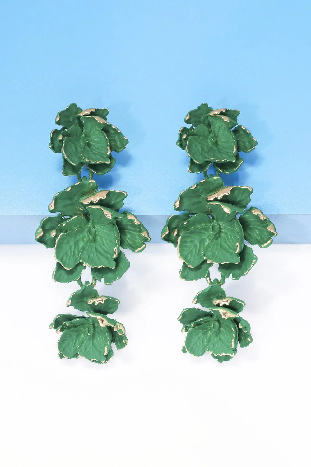 Lillia | 3-Tier Floral Drop Stud Earrings - Image 12