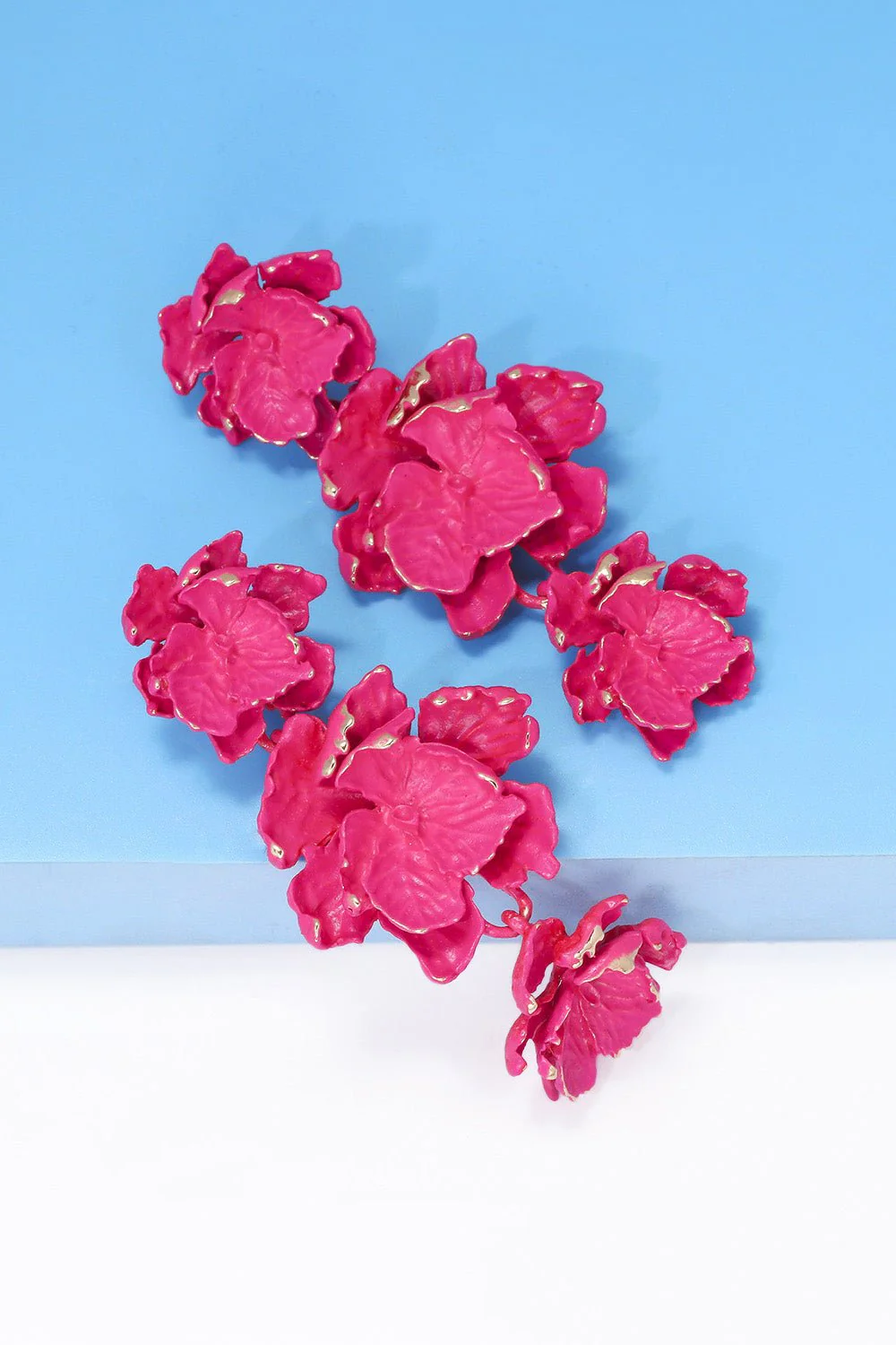 Lillia | 3-Tier Floral Drop Stud Earrings - Image 4