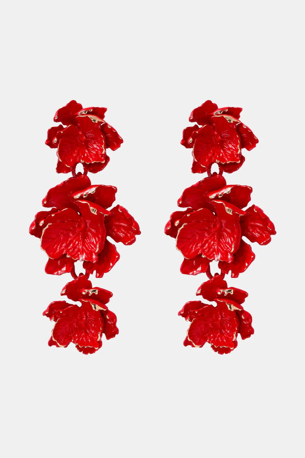 Lillia | 3-Tier Floral Drop Stud Earrings - Image 6