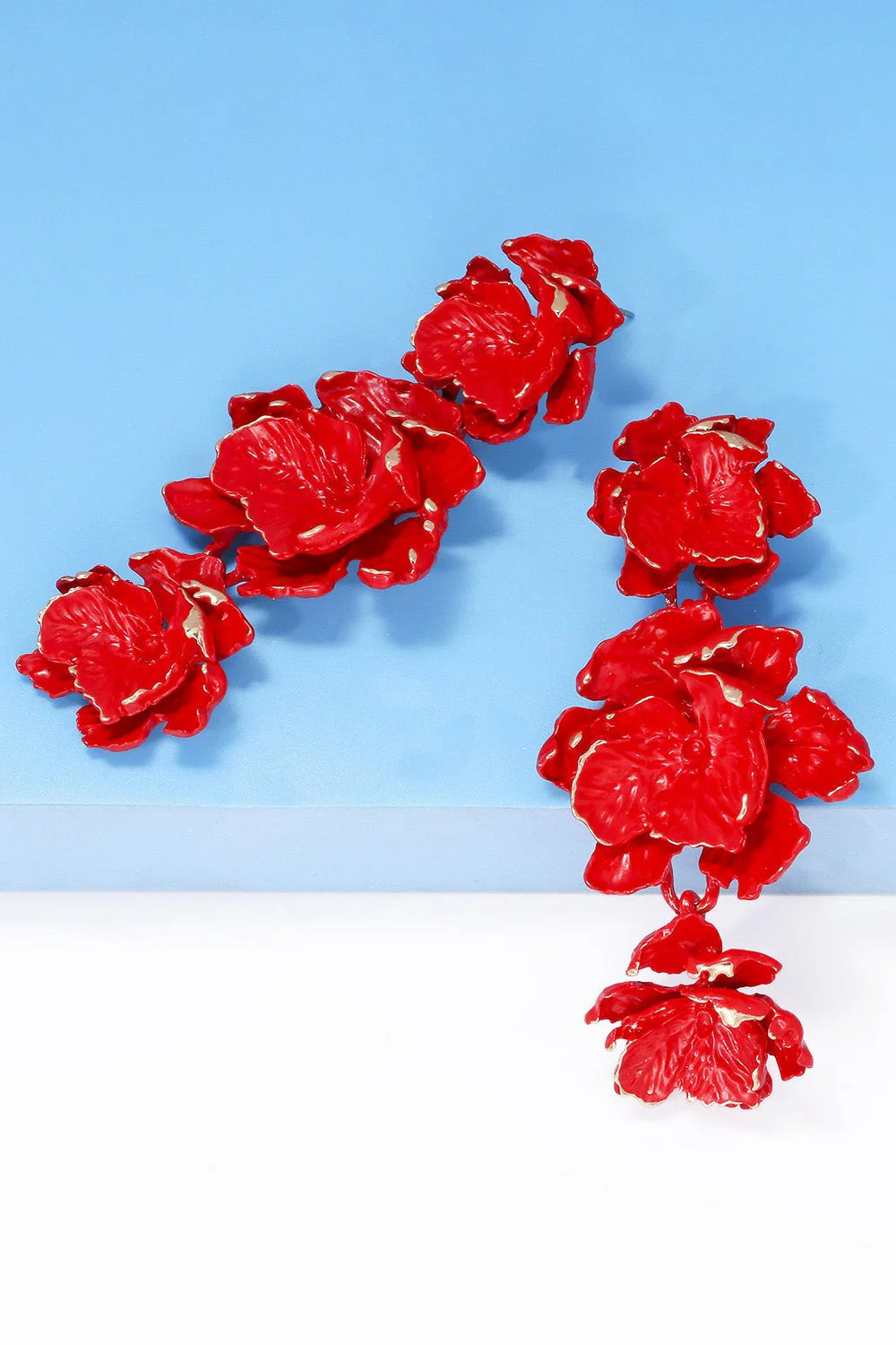 Lillia | 3-Tier Floral Drop Stud Earrings - Image 7
