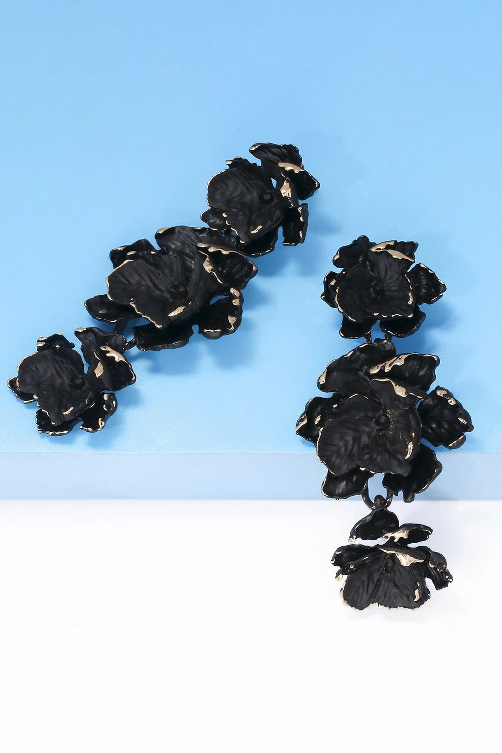 Lillia | 3-Tier Floral Drop Stud Earrings - Image 9