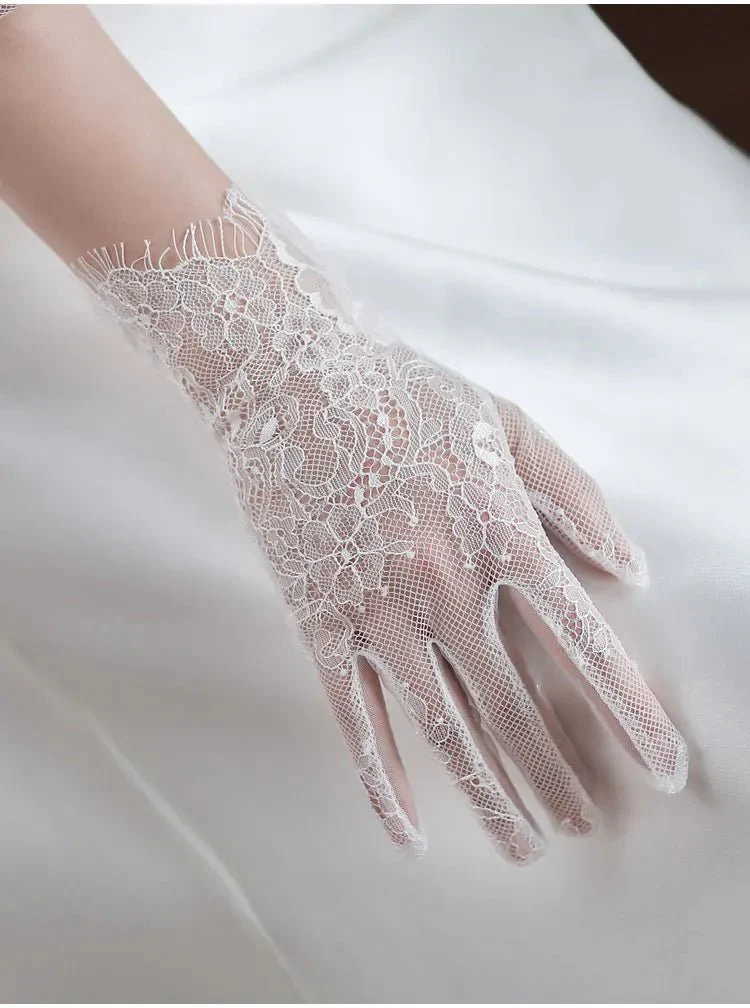 Lucine | Wrist Length Lace Gloves - Image 6
