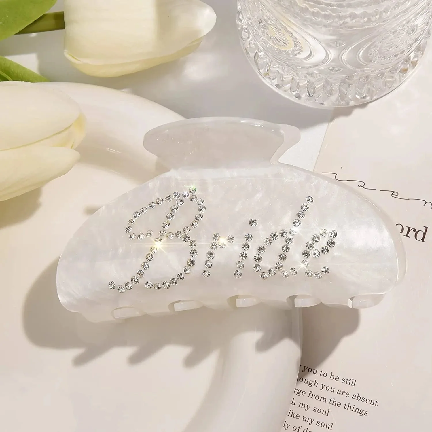 Rhinestone Bride Hair Claw Clip - Image 10